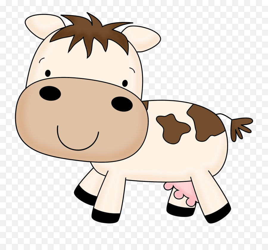 Minecraft Cow Clipart - Cute Farm Animal Clipart Png,Minecraft Cow Png