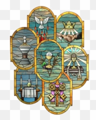 Catholic Stained Glass Window Png Image - Seven Sacraments Stained Glass,Stained Glass Png