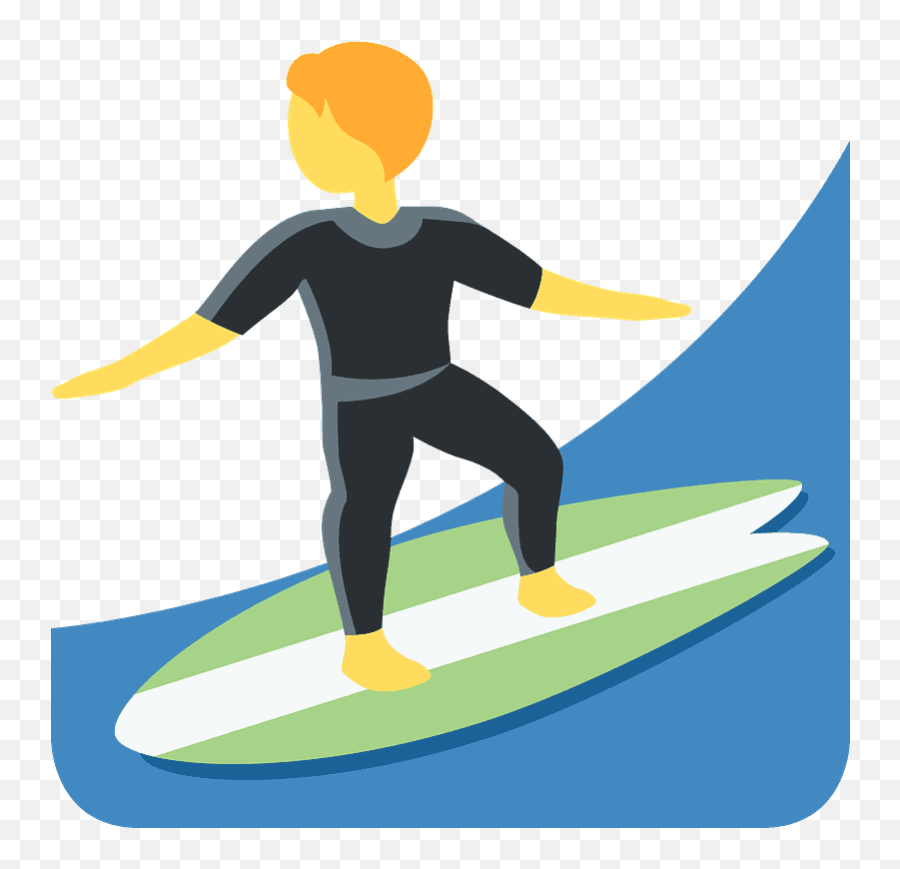Person Surfing Emoji Clipart - Surfing Emoji Png,Surfer Png