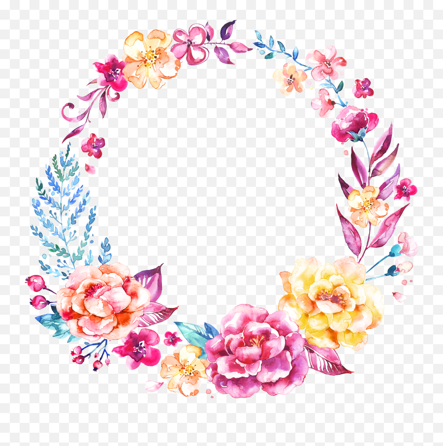 Flower Garland Png - Invitation Logo Flower 80th Birthday Circle Flower Border Png,Flower Garland Png