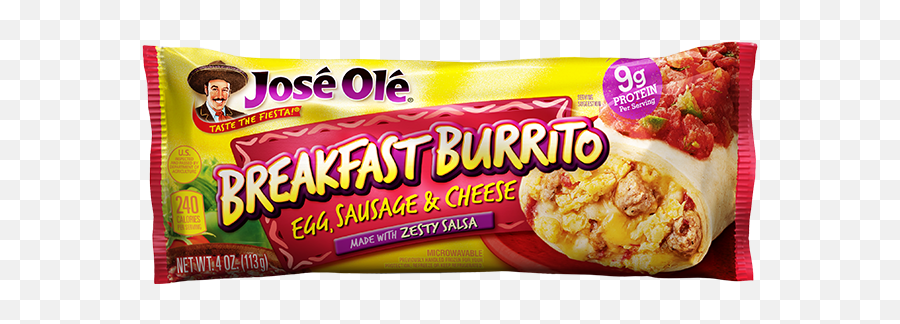 Egg Sausage U0026 Cheese Breakfast Burrito José Olé - Snack Png,Breakfast Transparent