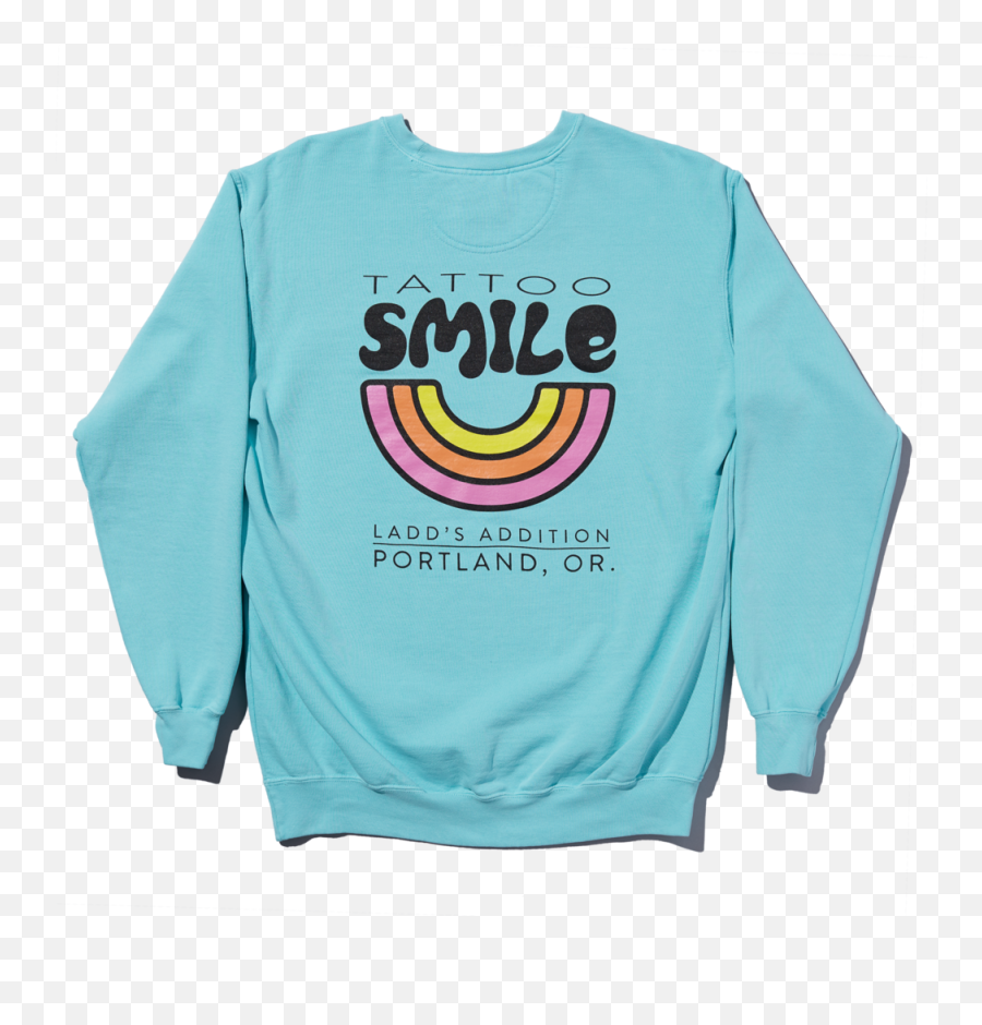 Tattoo Smile U2014 Rainbow Crew Neck Sweatshirt - Long Sleeve Png,Neck Tattoo Png