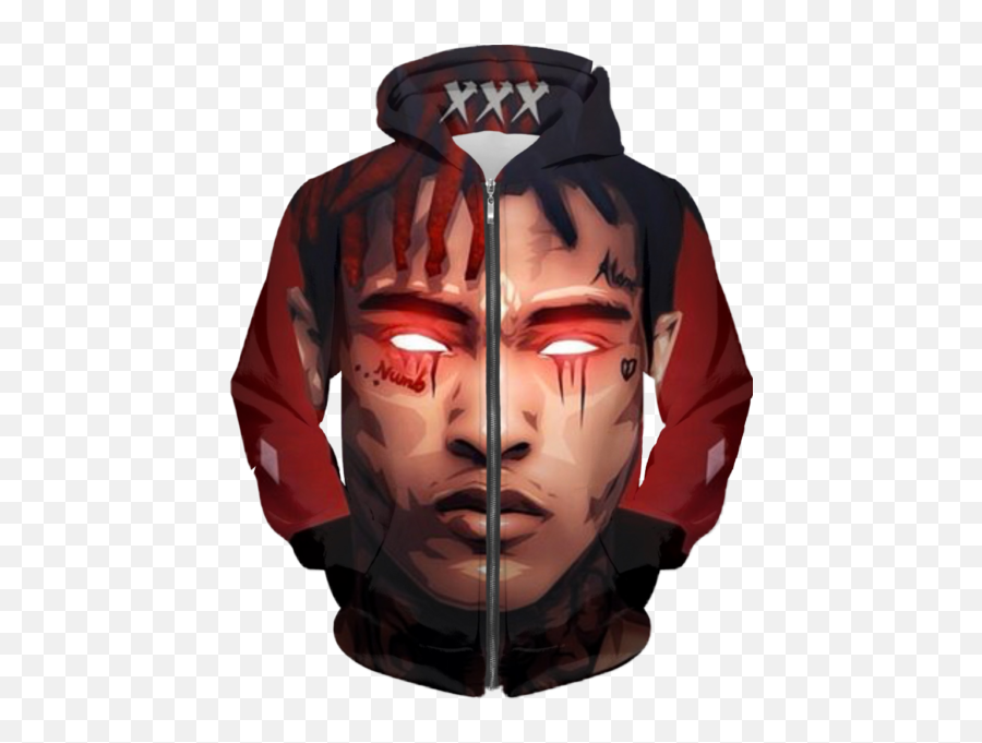 Xxxtentacion Red Hoodie Rip - Xxxtentacion Art Png,Xxxtentacion Png