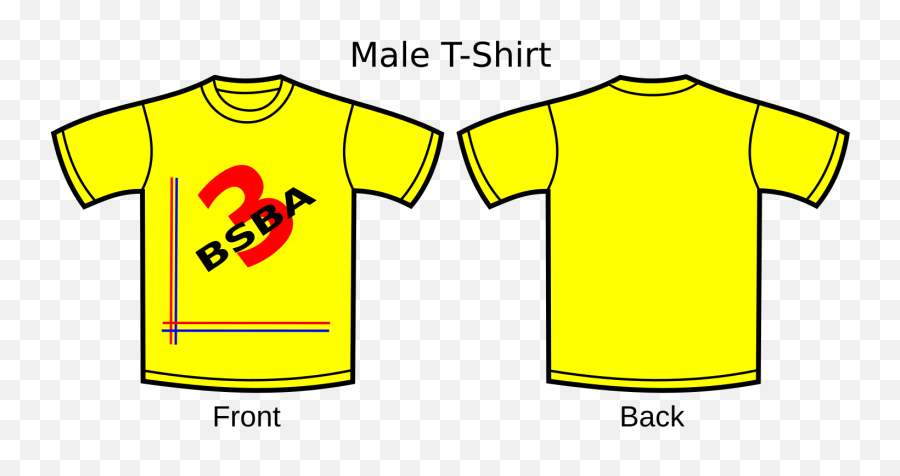 Yellow T - T Shirt Template Png,T Shirt Clipart Png