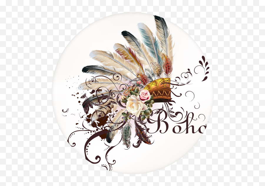 Boho Feather Png - Boho Pop Grip Boho Headdress Clipart,Indian Headdress Png