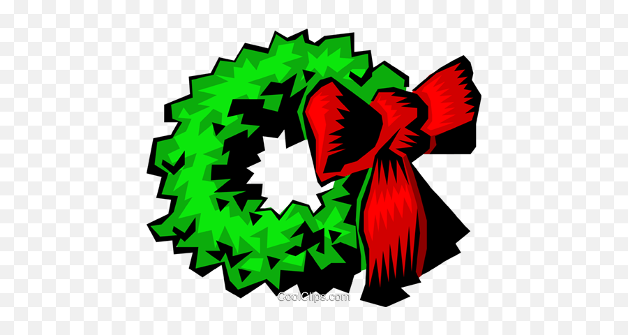Christmas Wreath Royalty Free Vector Clip Art Illustration - Christmas Clip Art Free Wreath Png,Christmas Wreath Vector Png