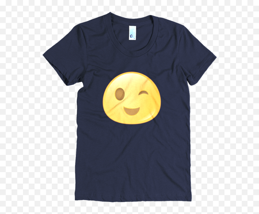 Download Expressive Wink Emoji Womenu0027s Short Sleeve Poly - Happy Png,Emoji Animals Png