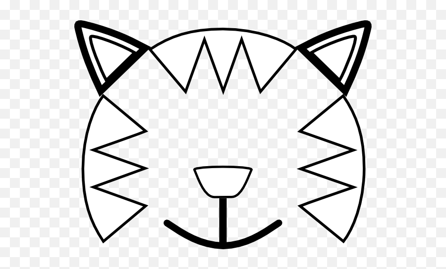Totetude Cat Outline Face Clip Art - Vector Carita De Gatos Animada Png ...