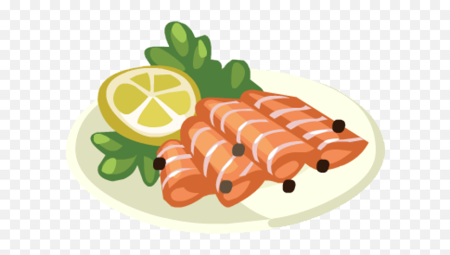 Salmon Clipart Smoked - Sashimi Transparent Cartoon Lemon Png,Salmon Transparent Background