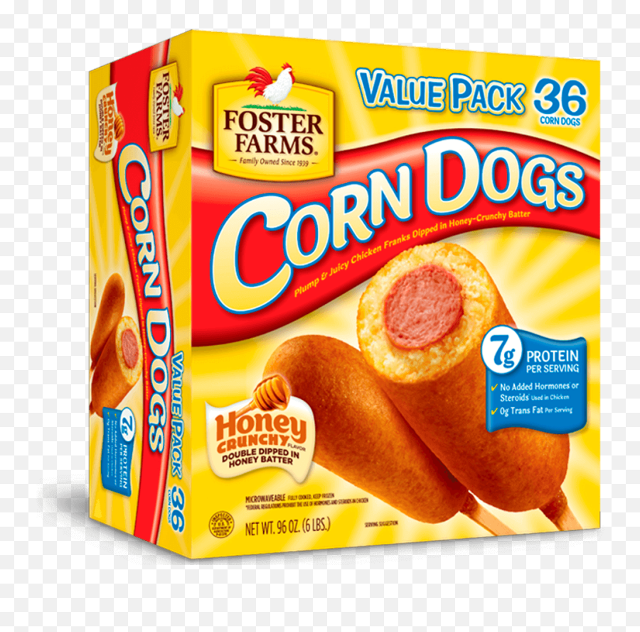 Honey Crunchy Corn Dogs 36 Ct Products Foster Farms - Foster Farms Corn Dogs Png,Corn Dog Png