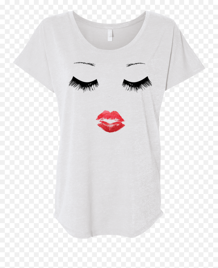 Eyelash Lip Print Dolman - Flamingo Png,Lip Print Png