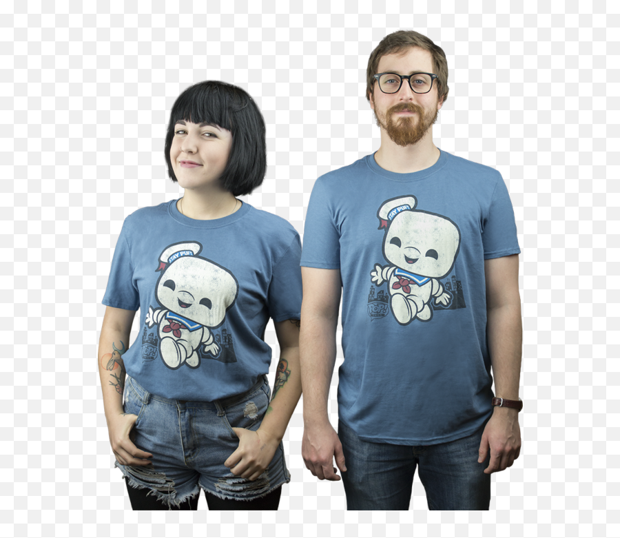 Ghostbusters - Stay Puft Marshmallow Man Pop Tees Mens Indigo Tshirt Short Sleeve Png,Stay Marshmallow Man Ghostbusters Icon