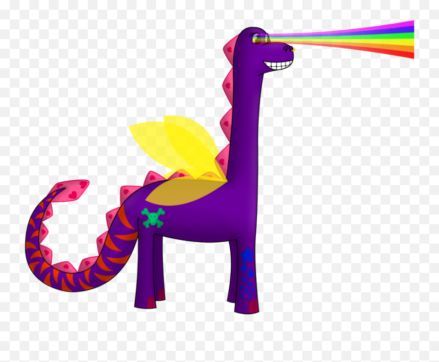 Rainbow Purple Laser Beam Dinosaur By Antzie7 - Rainbow Cartoon Png,Beam Png