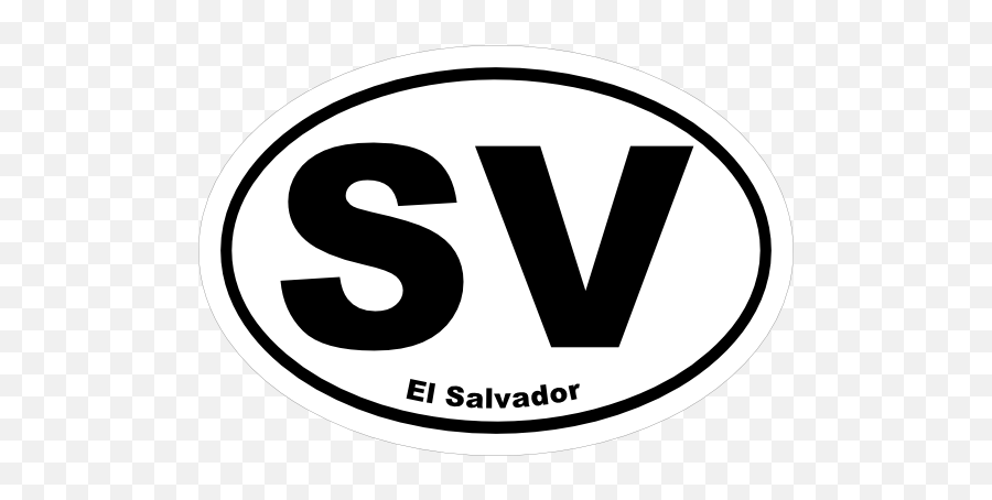 El Salvador Sv Oval Sticker - Circle Png,El Salvador Flag Png