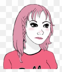 Female Wojak Hair Daddy - Pink Hair Wojak Png,Wojak Png