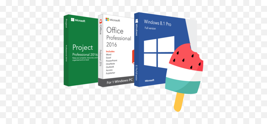 Microsoft Windows 81 Pro Office Professional 2016 Project - Graphic Design Png,Windows 8.1 Logo