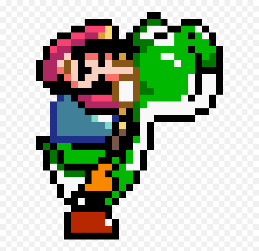 Super Mario World With Yoshi Holding His Breath - 8 Super Mario Yoshi Pixel Png,Super Mario World Png