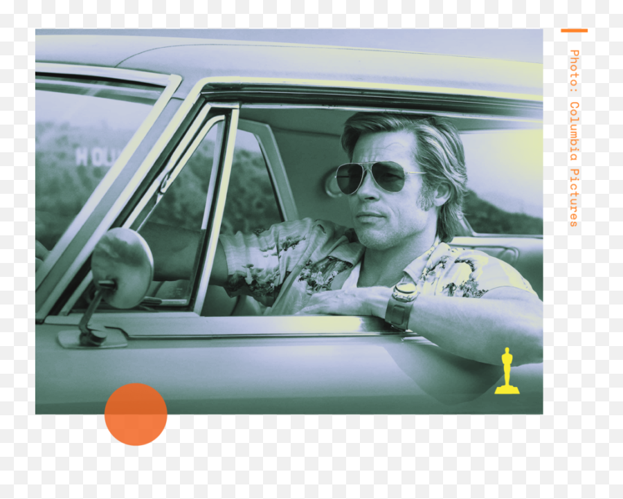 Oscars 2020 U2014 Cinematic Report - Once Upon A Time In Hollywood Car Scene Png,Brad Pitt Png