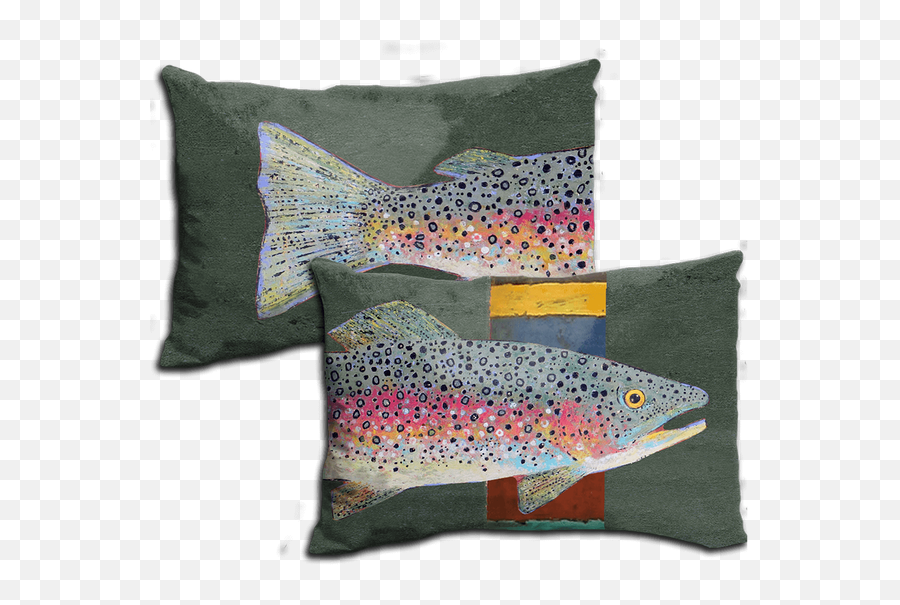 Download Hd Rainbow Trout Pillow Old Wood Signs - Rainbow Decorative Png,Trout Png