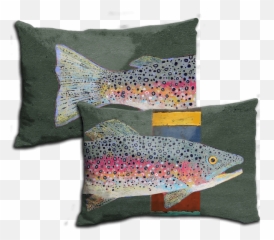 Download Hd Rainbow Trout Pillow Old Wood Signs - Rainbow Decorative Png,Trout Png
