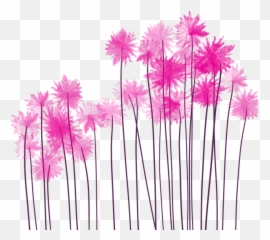 Watercolor Flower Pink Png And - Colour Grass