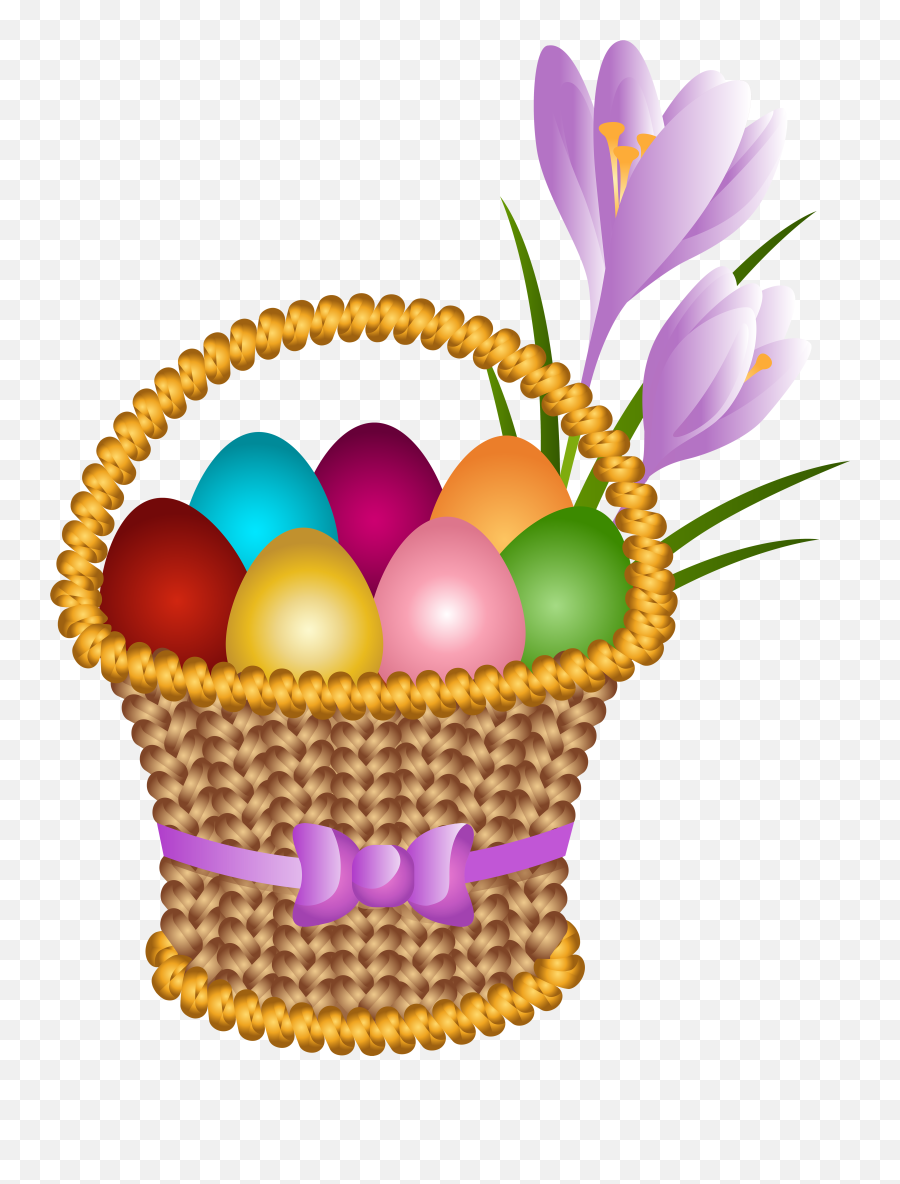 Download Basket Transparent Easter Egg - Easter Eggs Basket Easter Egg Basket Clip Art Png,Easter Eggs Transparent Background