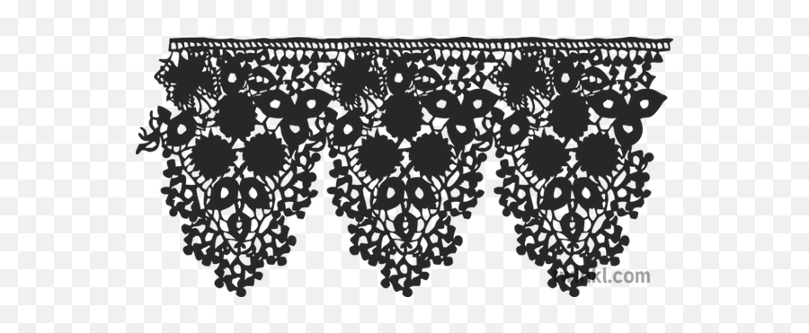 Lace Edging Pattern General Illustrations Secondary Black - Decorative Png,Transparent Lace Pattern