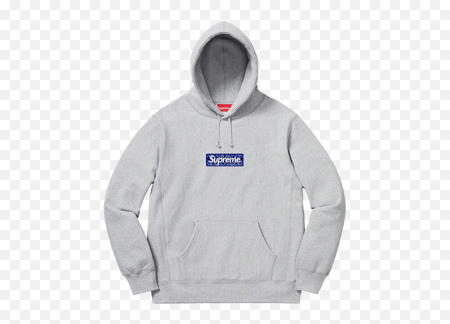 Supreme Bandana Box Logo Hooded Sweatshirt Grey Fw19 - Box Logo Bandana ...