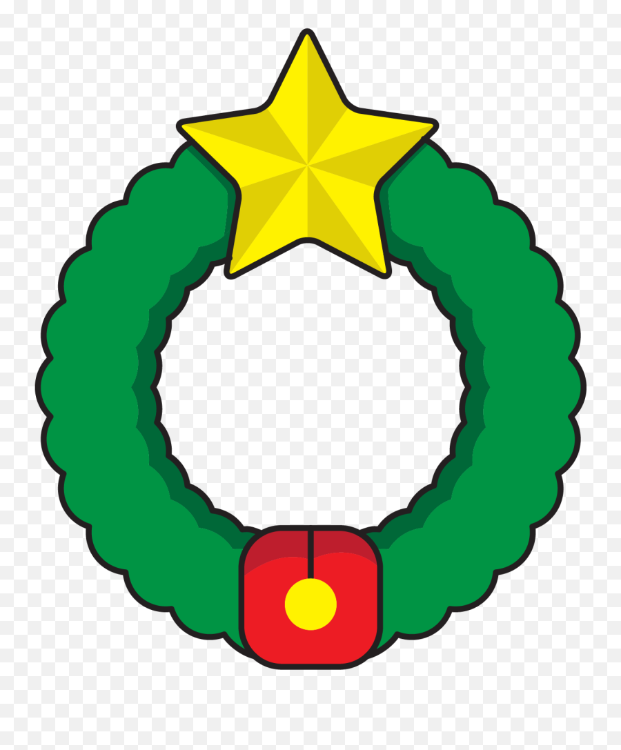 Wreath Christmas Icon With Star Graphic - Language Png,Christmas Star Icon