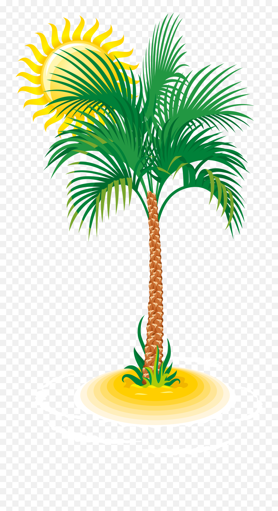 Ptasct26 Palm Tree And Sun Clipart Transparent Pack 6148 Png