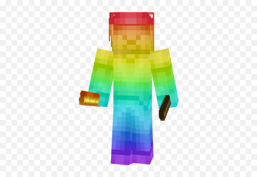 Rainbow Steve Skin For Mcpe - Randow Steve In Minecraft Png,Minecraft Steve Icon