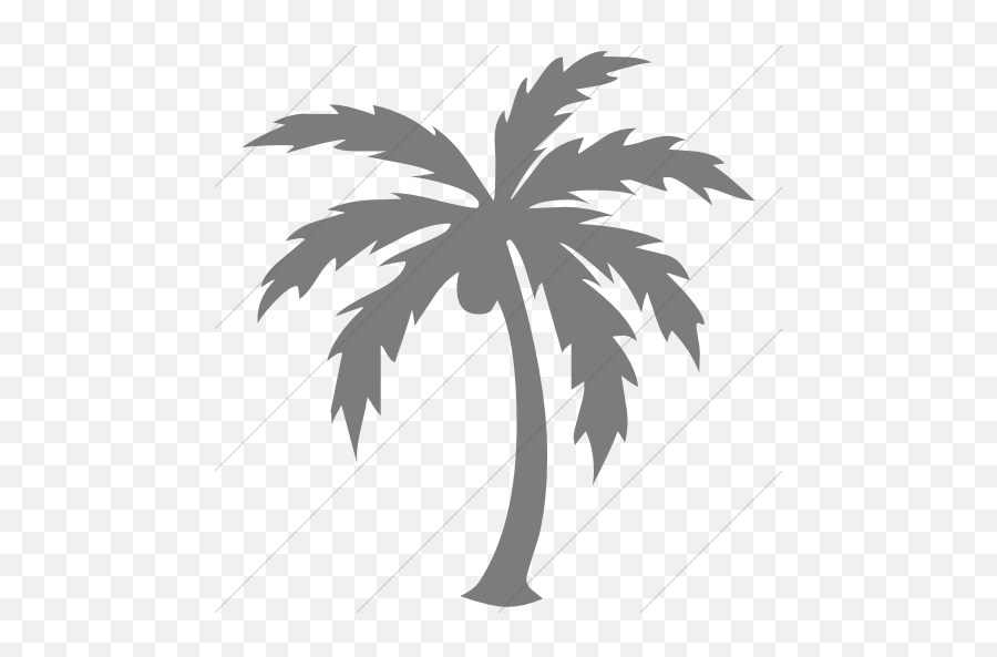 Simple Dark Gray Classica Palm Tree Icon - Black Palm Tree Icon Transparent Png,Simple Tree Icon