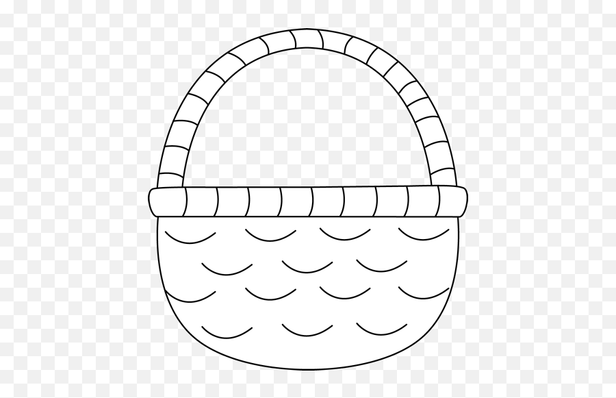 Black And White Easter Basket Clip Art - Black And White Divide A Circle Into 30 Equal Parts Png,Easter Basket Transparent