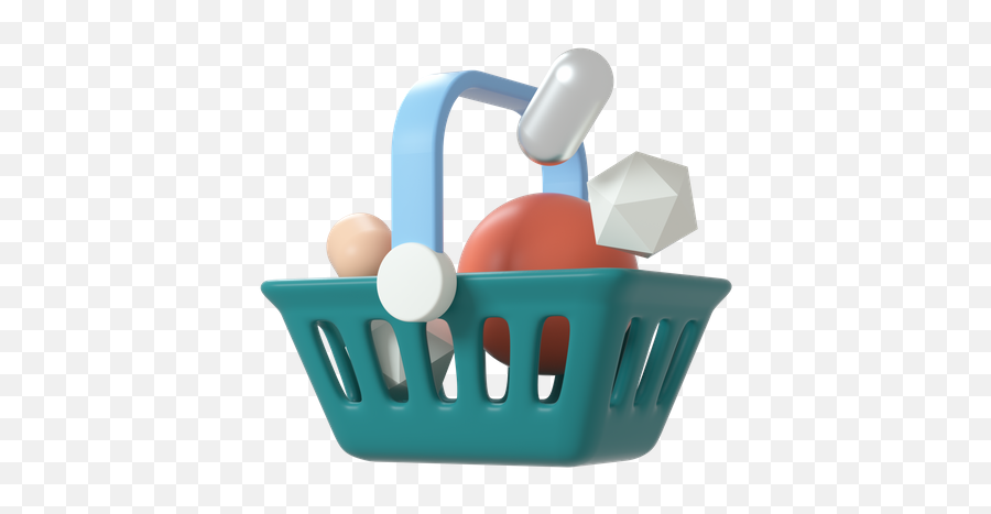 Premium Shopping Basket 3d Illustration Download In Png Obj - Household Supply,Shopping Cart Icon 16x16