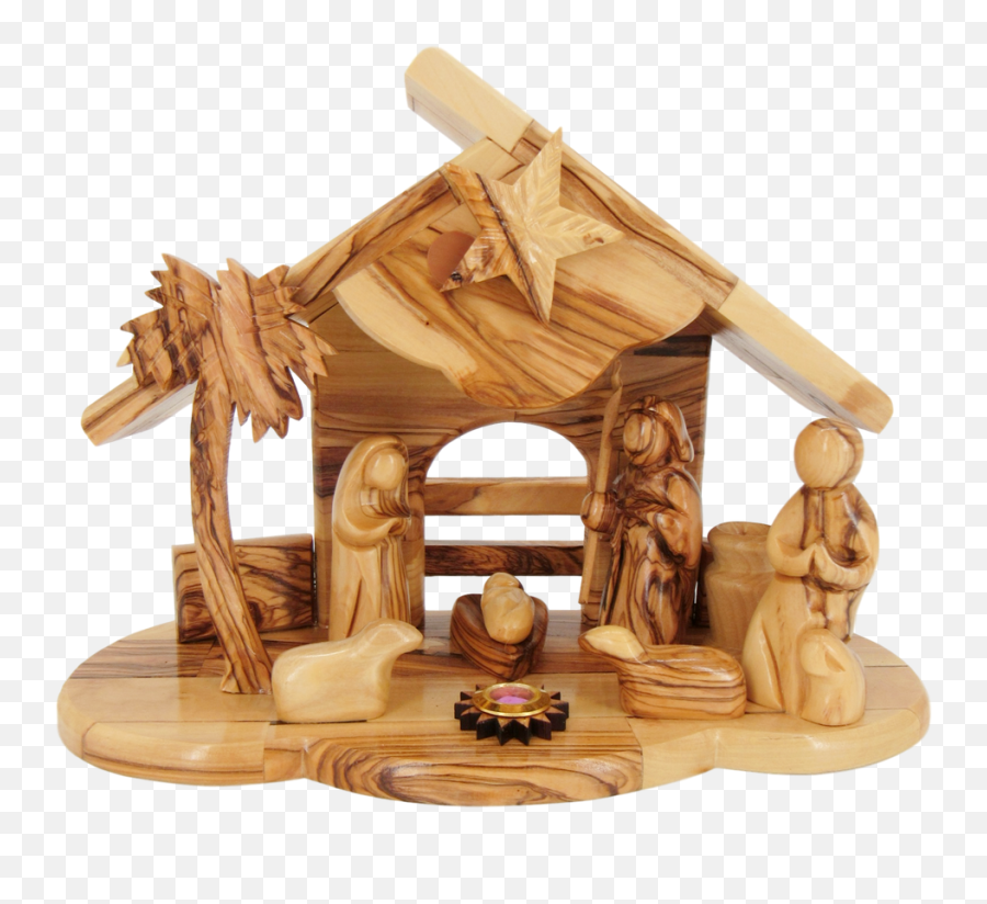 Nativity Set Musical Barn Style With Incense From The Tomb Of Jesus Size 9 X 45 7 - Lumber Png,Icon Of Nativity
