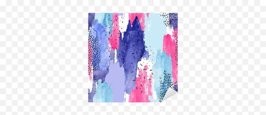 Sticker Abstract Watercolor And Ink Doodle Shapes Seamless - Abstrct Watercolour Painting With Doodling Art Png,Watercolor Facebook Icon