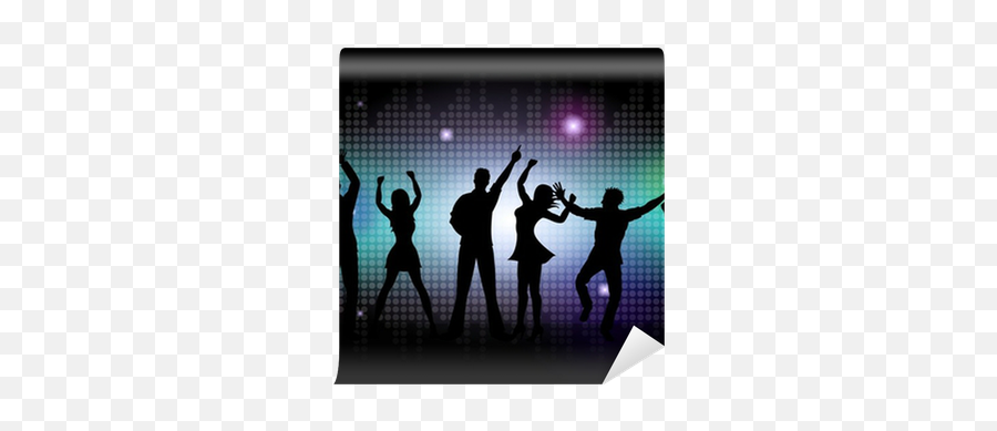 Wall Mural People Silhouette Means Disco Music And Dance - People Dancing Free Stock Png,Dance Party Icon