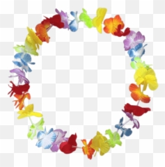 Colourful Hawaiian Flower Necklace - Png