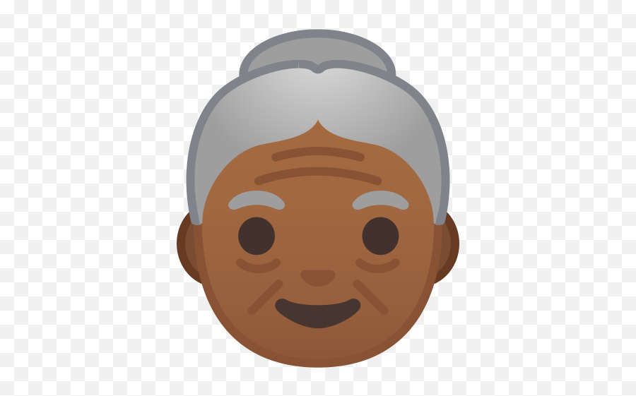 Old Woman Medium Dark Skin Tone Icon Noto Emoji People Png Female Face