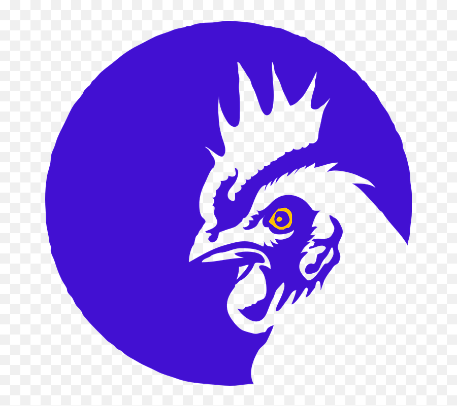 Rooster Cock Chicken Farm Animal Blue - Chicken Vector Png,Rooster Logo