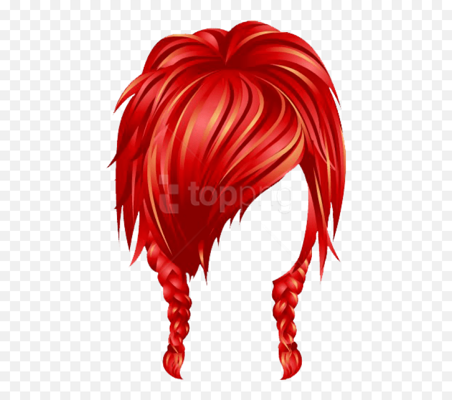 Free Png High School Spiky Pigtails Red Images - Red Clip Art Wigs,Wig Png