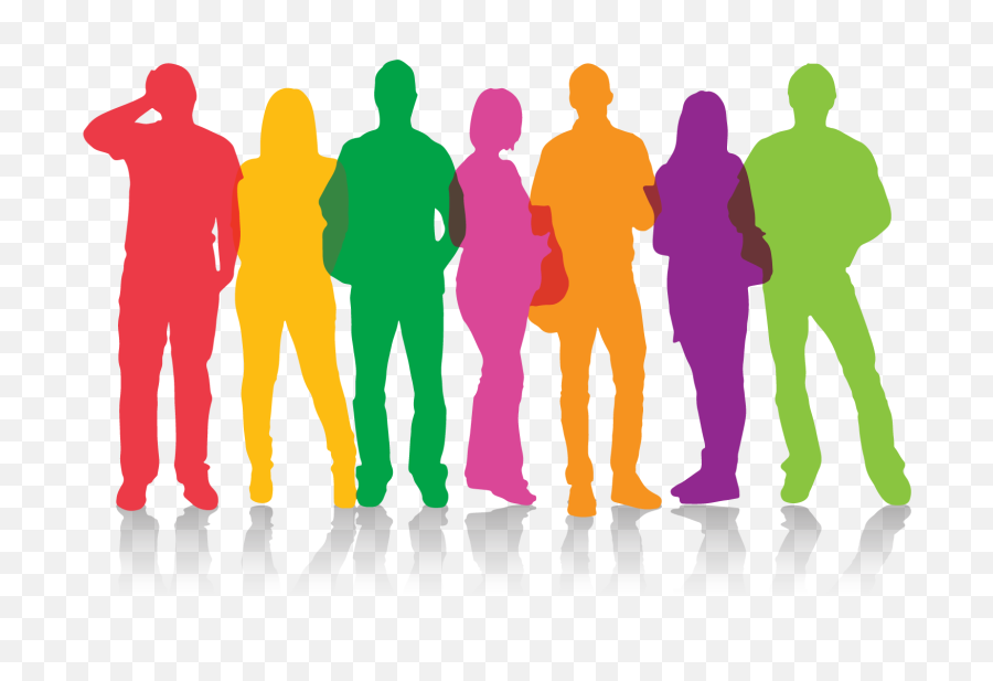 Emotional Support Teams Are - Group Of People Colorful Silhouette Png,Family Silhouette Png