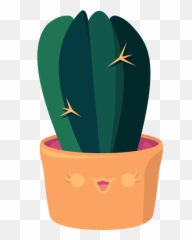 Cactus Cute Plant - Flowerpot Png,Succulent Png