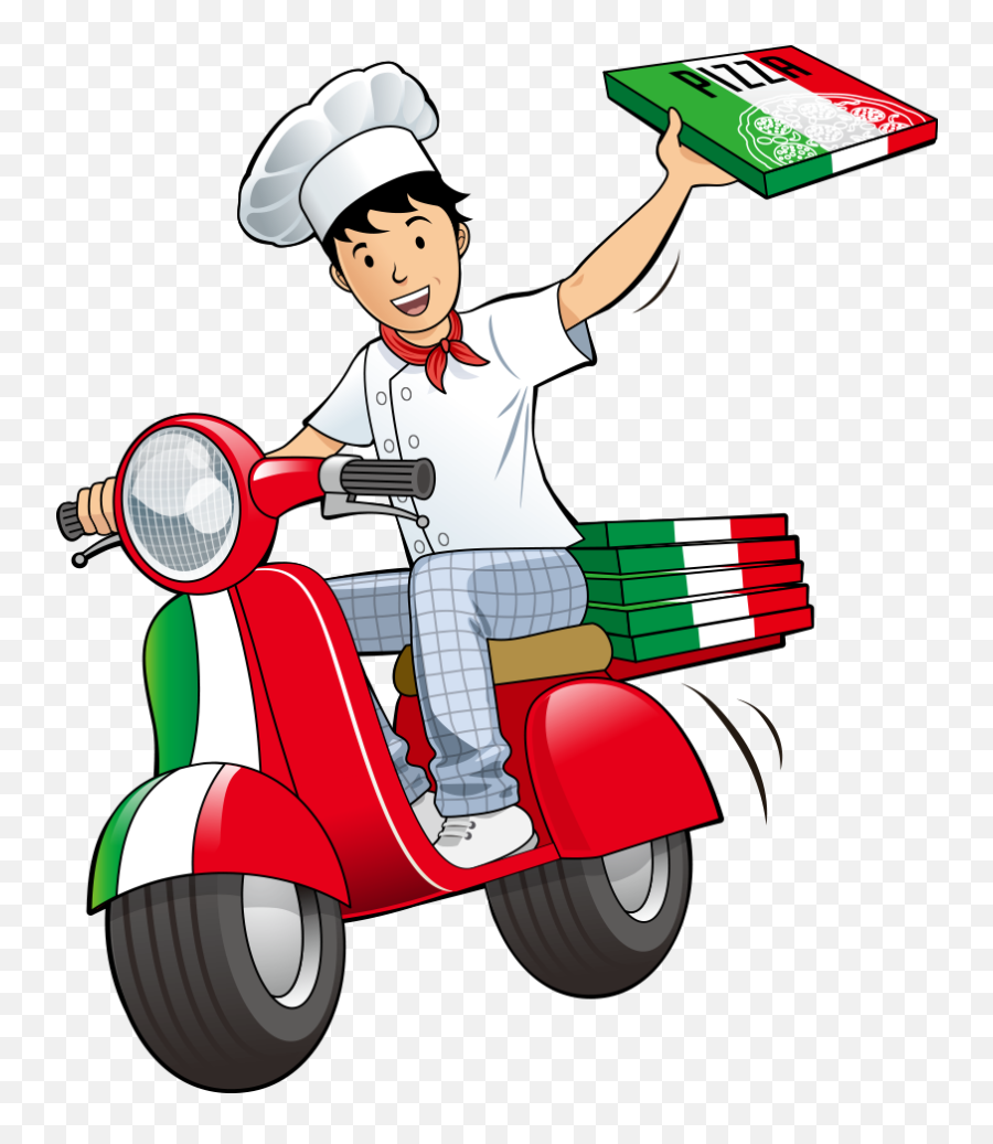 Restaurant Deliveryman Delivery Vector - Pizza Delivery Boy Png,Pizza Clipart Png