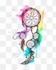 Download Watercolor Tattoo Dreamcatcher Free Transparent - Catcher Drawing Ideas png
