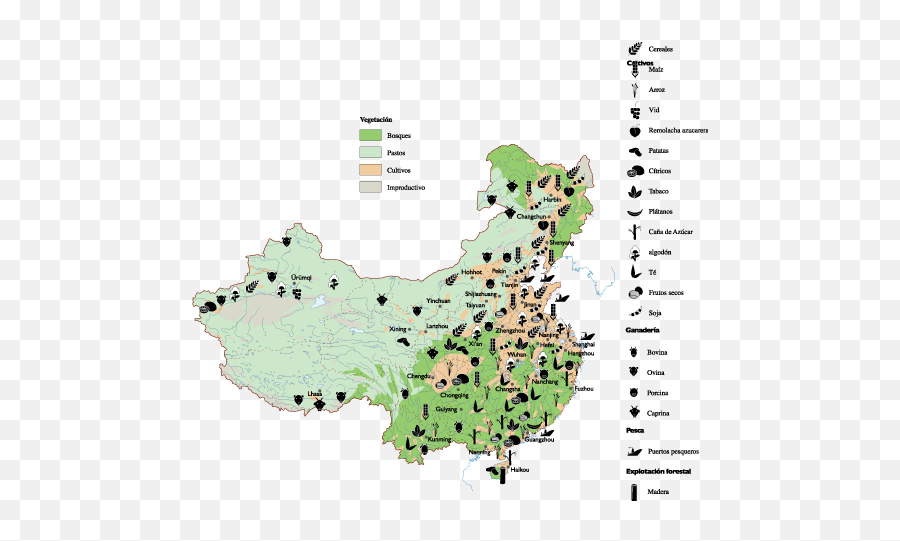 China Agricultural Map - Agriculture Map Of Asia Png,China Map Png
