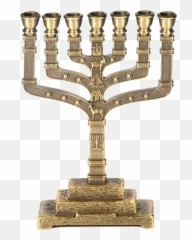 Menorah Clipart Purple - Bronze Menorah Transparent Feast Of Purim Iuic Png,Menorah Png