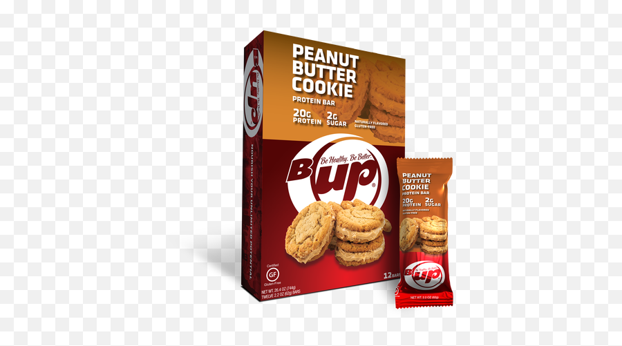 Box - Bup Peanut Butter Cookie 12 Count Yup Brands Strawberry Ice Cream Protein Bar Png,Peanut Butter Png