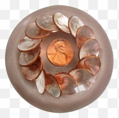 80s Modern Lucite Copper Penny Paperweight - Hagar And Ishmael Png,Pennies Png