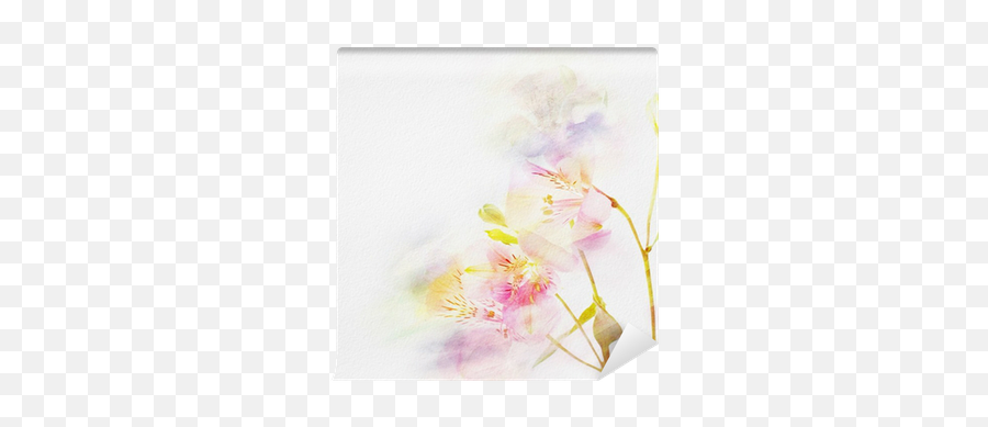 Floral Background With Watercolor Flowers Wall Mural U2022 Pixers - We Live To Change Moth Orchids Png,Water Color Flower Png